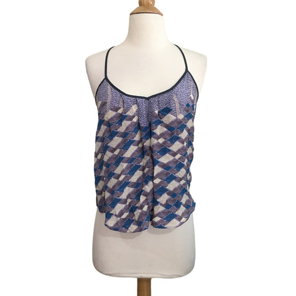 Urban Outfitters Tops - Urban Outfitters Kimchi Blue 100% Silk Printed V Neck Camisole Tank Top Size S